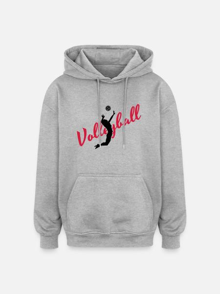 Volleyball - Oversized Unisex Hoodie - Grau meliert