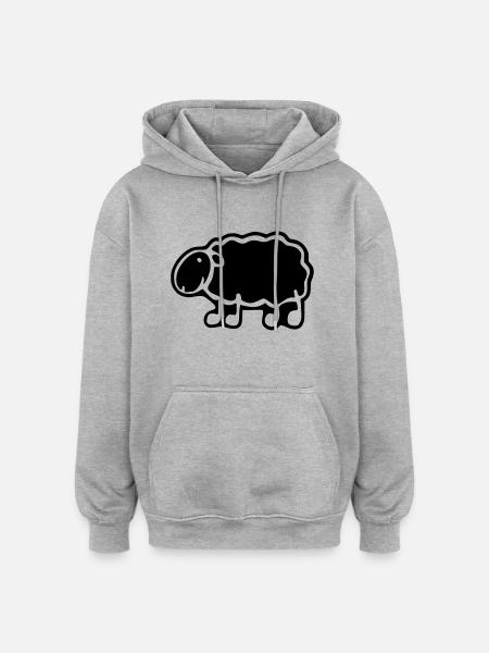 black sheep - Sweat à capuche oversize unisexe - gris chiné