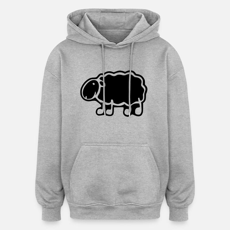 black sheep - Sweat à capuche oversize unisexe - gris chiné