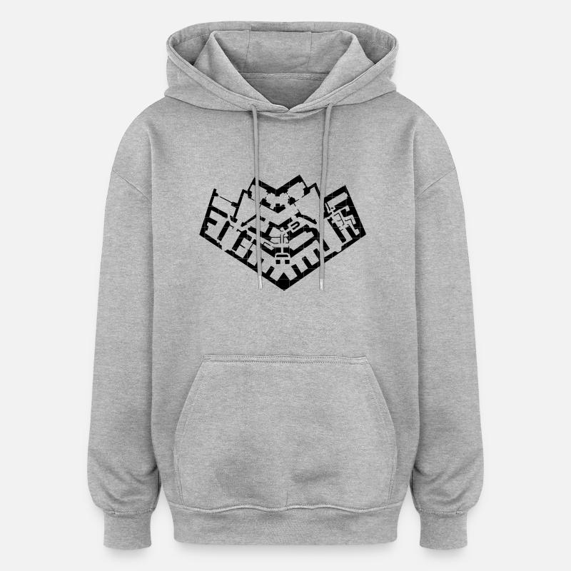 Moritzbastei Map - Oversized Unisex Hoodie - Grau meliert