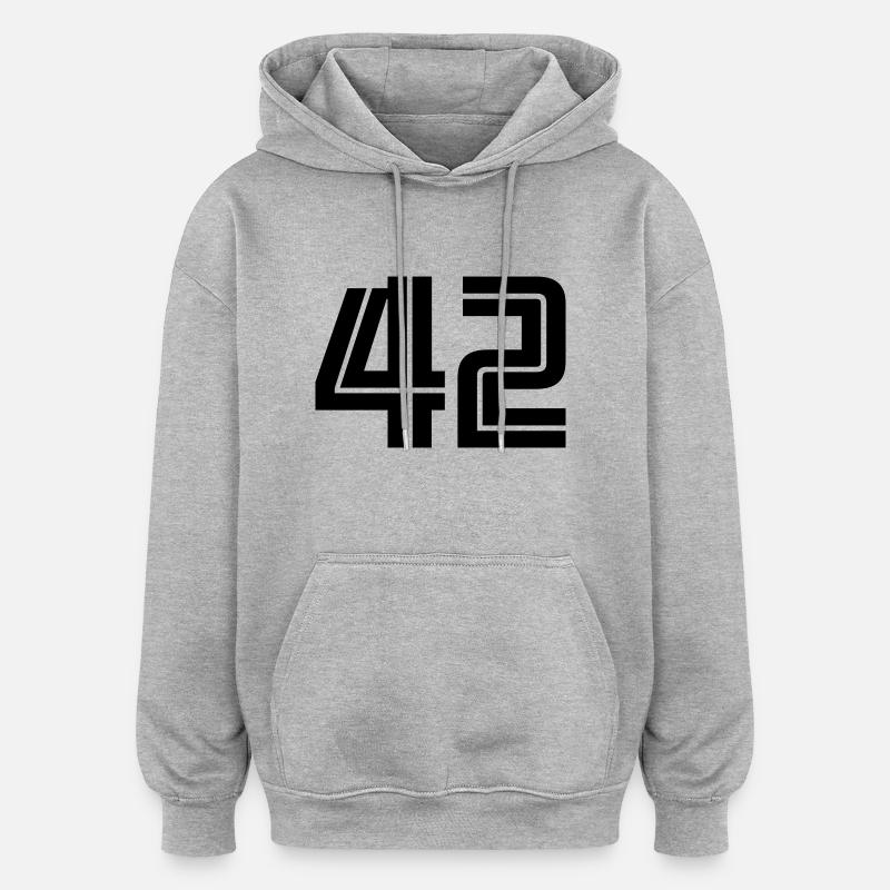 42 - Sweat à capuche oversize unisexe - gris chiné