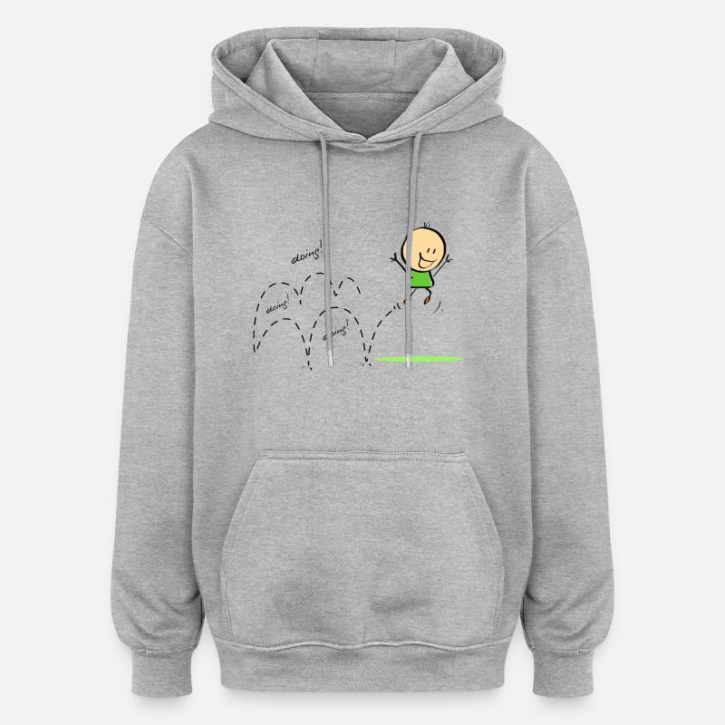 Frühling - Oversized Unisex Hoodie - Grau meliert