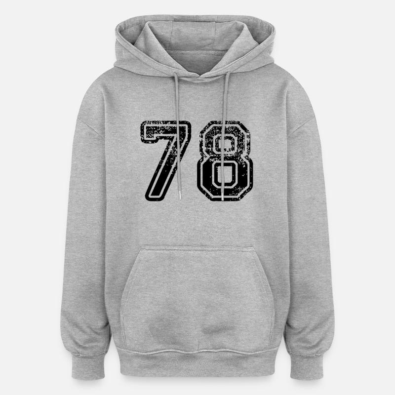 78 - Sweat à capuche oversize unisexe - gris chiné