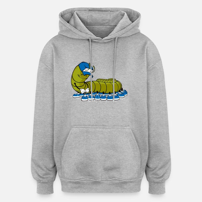 Mille et une pattes - Sweat à capuche oversize unisexe - gris chiné