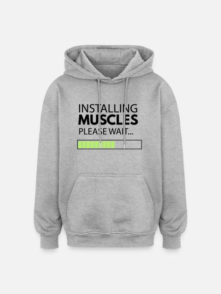 muscle_man - Oversized Unisex Hoodie - heather grey