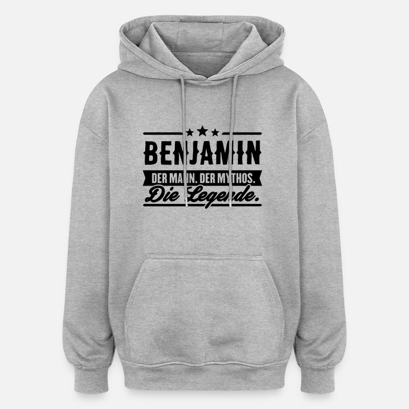 Mann Mythos Legende Benjamin - Oversized Unisex Hoodie - Grau meliert