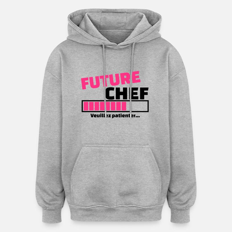 future chef - Sweat à capuche oversize unisexe - gris chiné