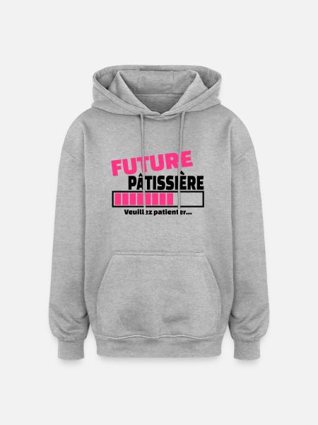 future patissiere - Sweat à capuche oversize unisexe - gris chiné