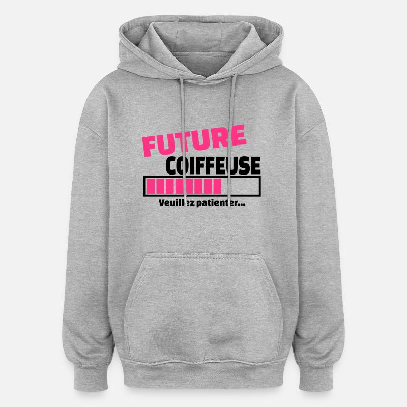 future coiffeuse - Sweat à capuche oversize unisexe - gris chiné