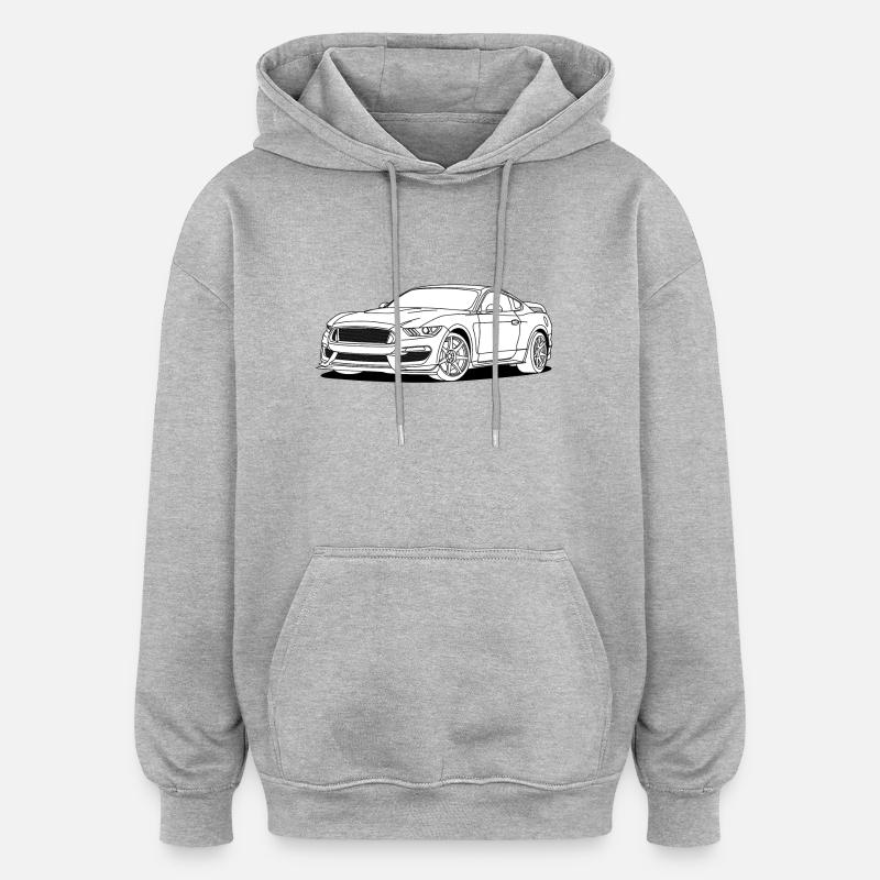 Cool Car White - Sweat à capuche oversize unisexe - gris chiné