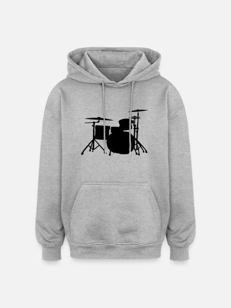 Drums Silhouette ReDesign 2 - Oversized Unisex Hoodie - heather grey