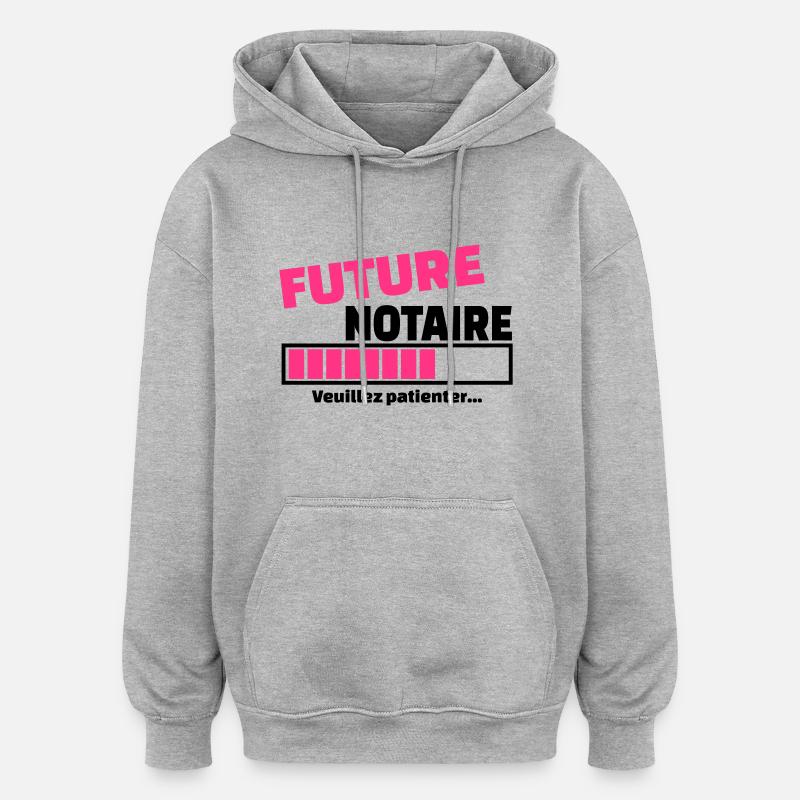 future notaire - Sweat à capuche oversize unisexe - gris chiné