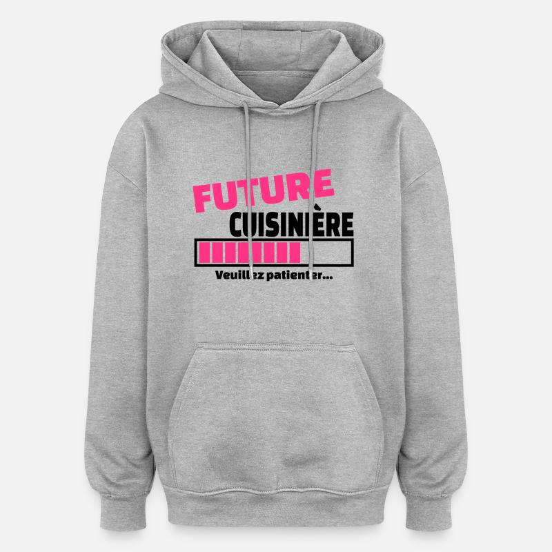 future cuisinière - Sweat à capuche oversize unisexe - gris chiné