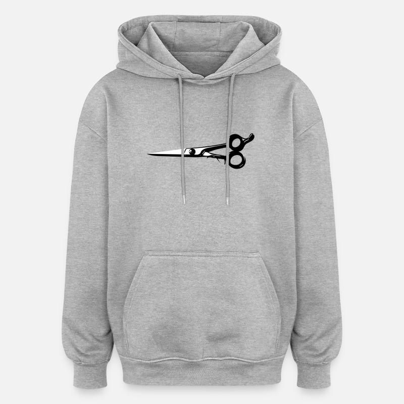 ciseaux - Sweat à capuche oversize unisexe - gris chiné