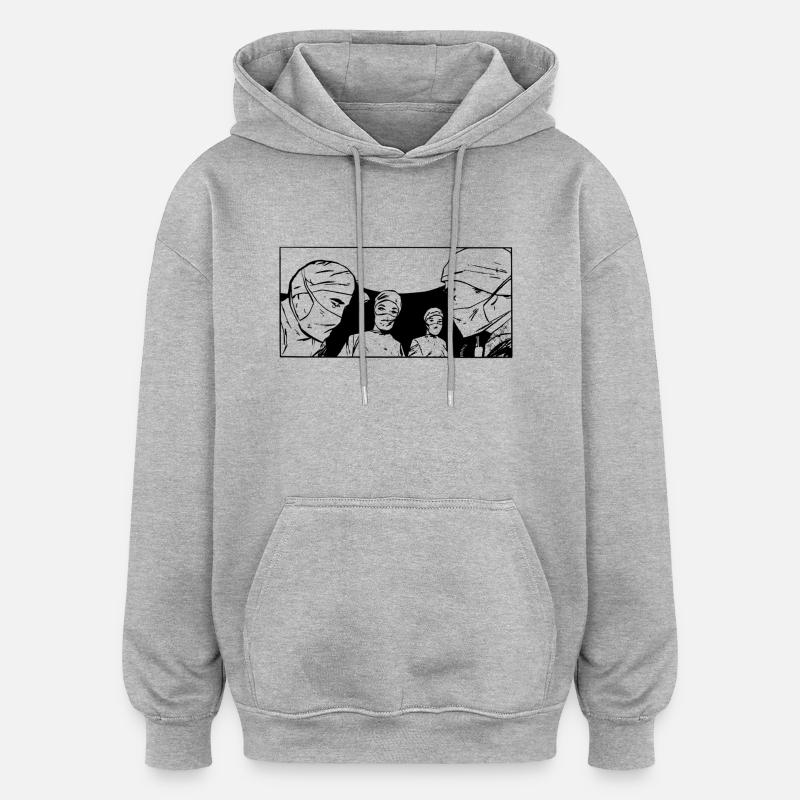 opération - Sweat à capuche oversize unisexe - gris chiné