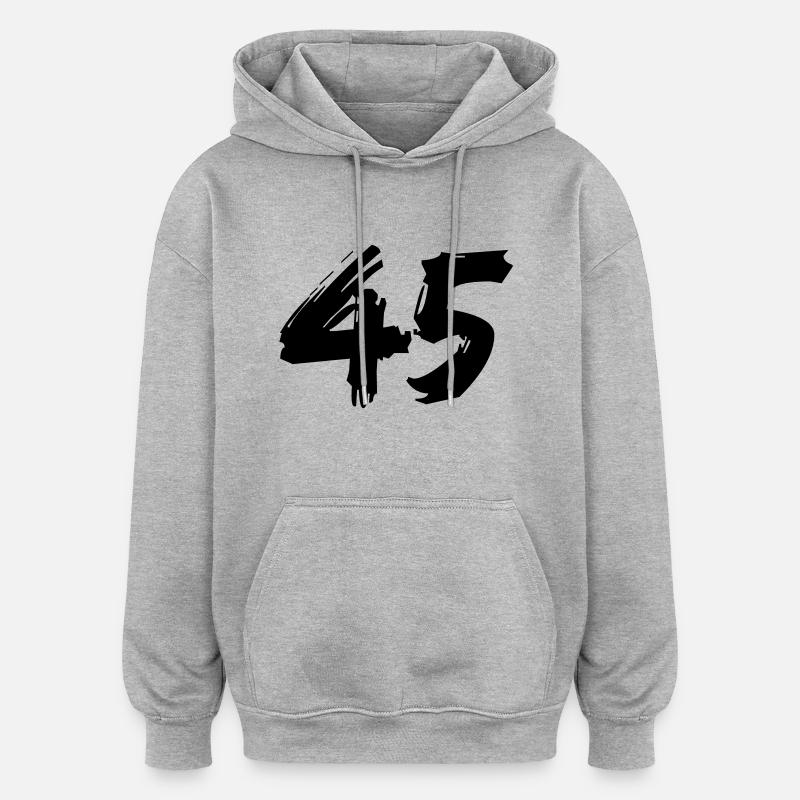 Brushed 45 - Oversized Unisex Hoodie - Grau meliert