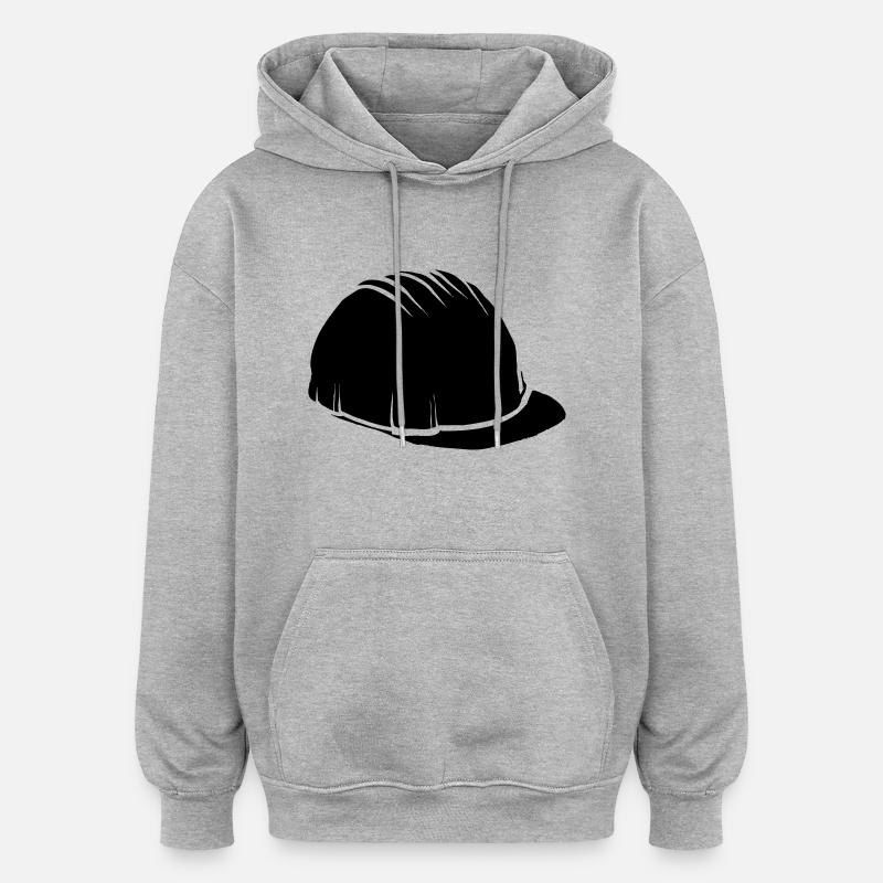 Schutzhelm - Oversized Unisex Hoodie - Grau meliert