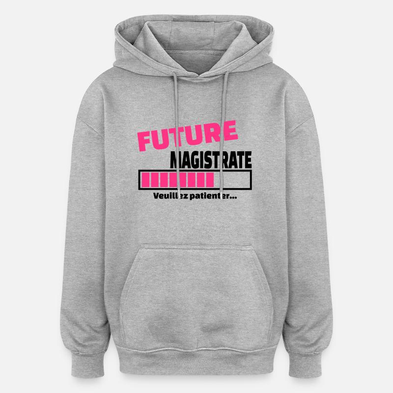 future magistrate - Sweat à capuche oversize unisexe - gris chiné