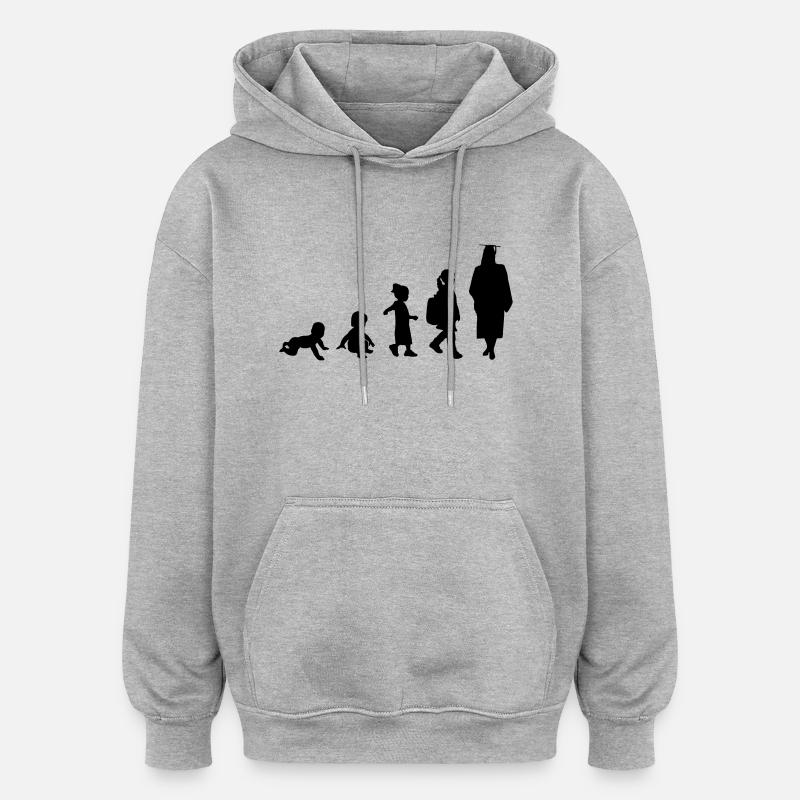 Fille Diplômée - Sweat à capuche oversize unisexe - gris chiné