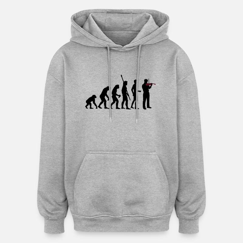 evolution_geiger - Sweat à capuche oversize unisexe - gris chiné