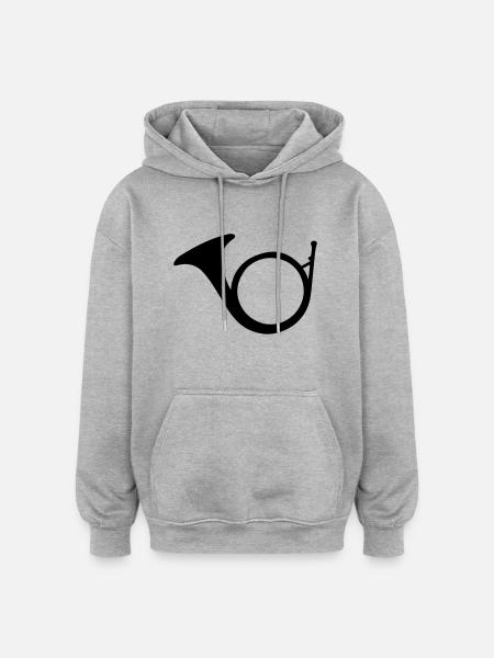 Bugle horn - Oversized Unisex Hoodie - heather grey