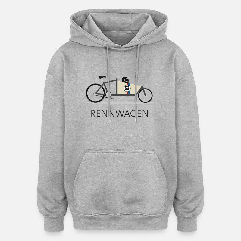 Cargo bike voiture de course - Sweat à capuche oversize unisexe - gris chiné