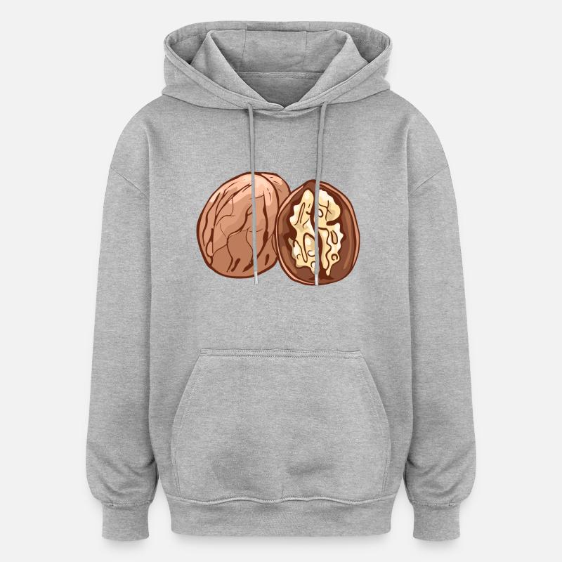 Noix de noix - Sweat à capuche oversize unisexe - gris chiné