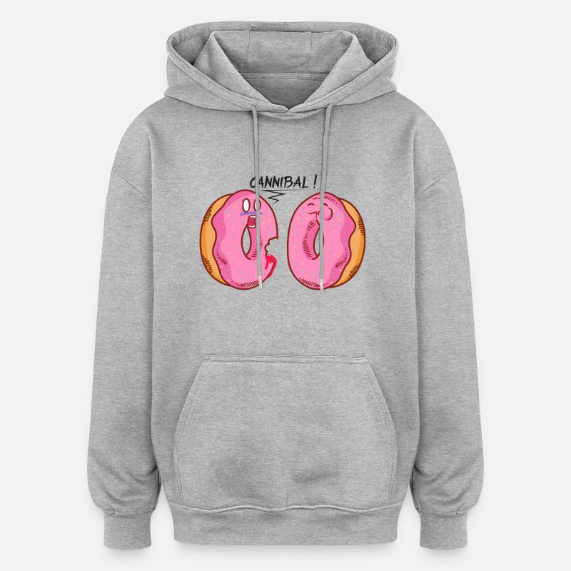 CANNIBAL DONUT - Oversized Unisex Hoodie - heather grey