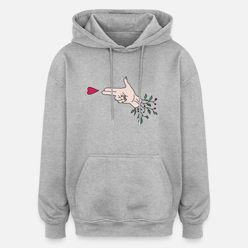 Cher tir - Sweat à capuche oversize unisexe - gris chiné