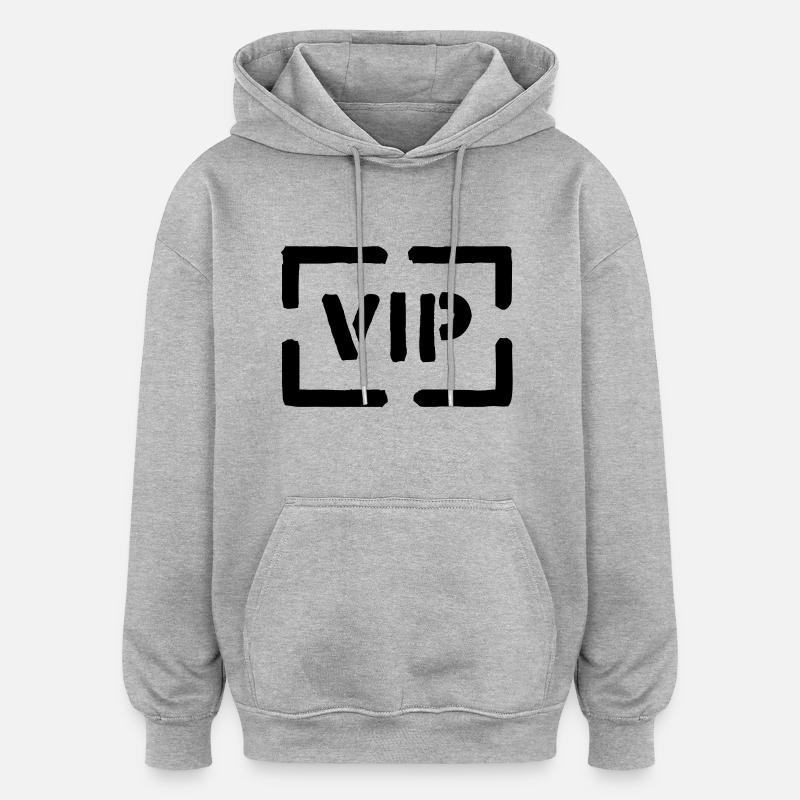 VIP - Sweat à capuche oversize unisexe - gris chiné