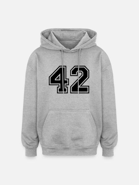 42 - Oversized Unisex Hoodie - Grau meliert