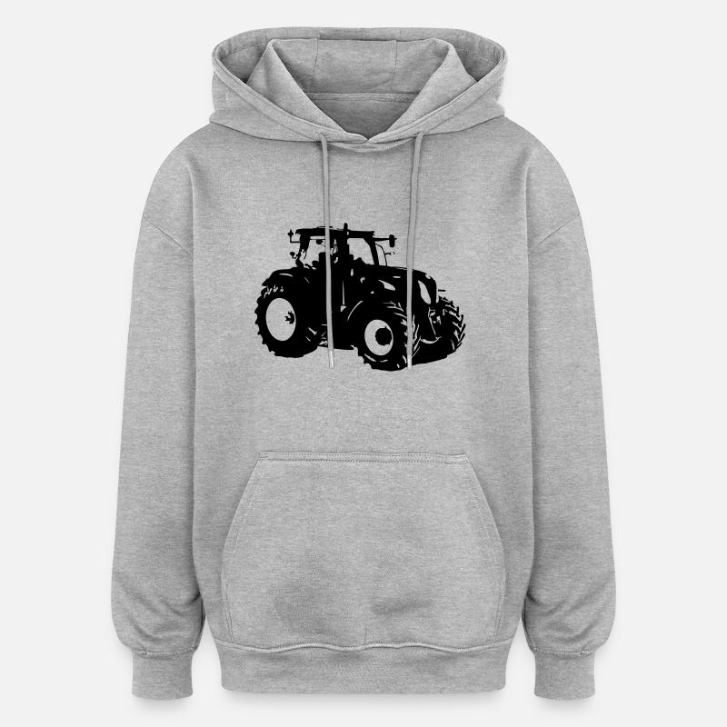 tracteur - Sweat à capuche oversize unisexe - gris chiné