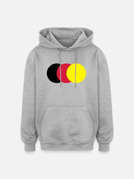 farbige Punkte - Oversized Unisex Hoodie - Grau meliert