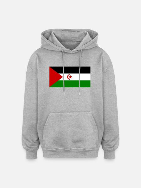 Western Sahara Flag - Oversized Unisex Hoodie - heather grey