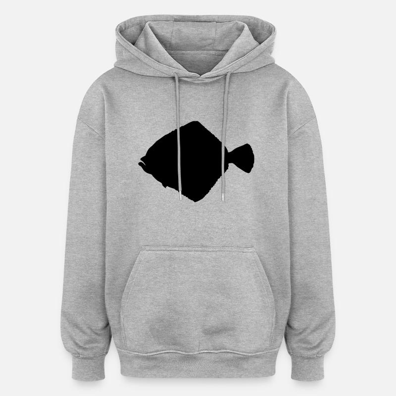 Steinbutt - Oversized Unisex Hoodie - Grau meliert