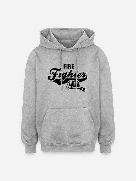 Firefighter - Oversized Unisex Hoodie - heather grey