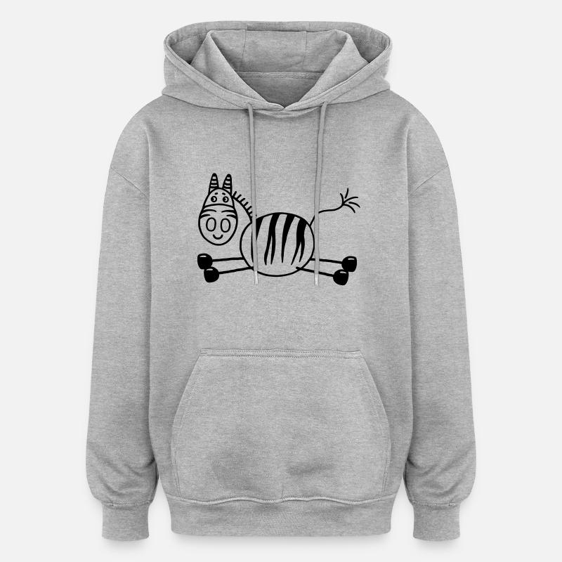 Zebra 4 - Sweat à capuche oversize unisexe - gris chiné