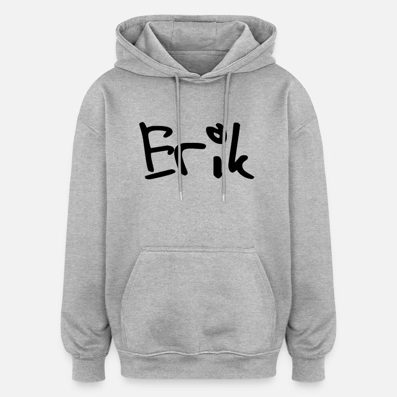 Erik - Sweat à capuche oversize unisexe - gris chiné