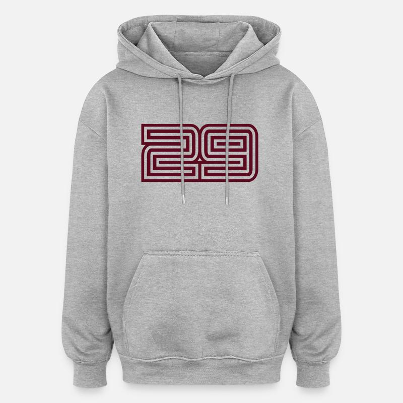 29_style_design - Sweat à capuche oversize unisexe - gris chiné