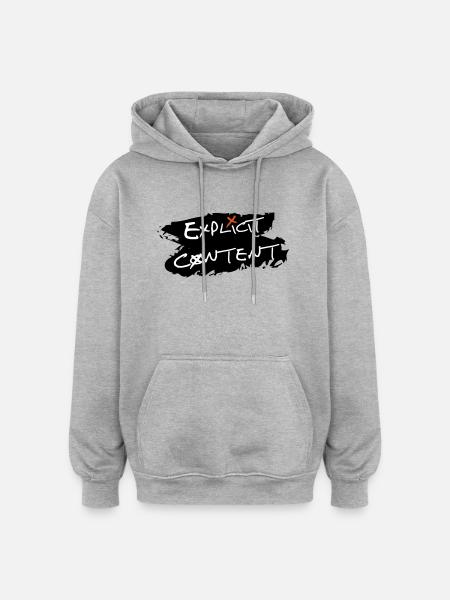 Explicit Content - Oversized Unisex Hoodie - Grau meliert