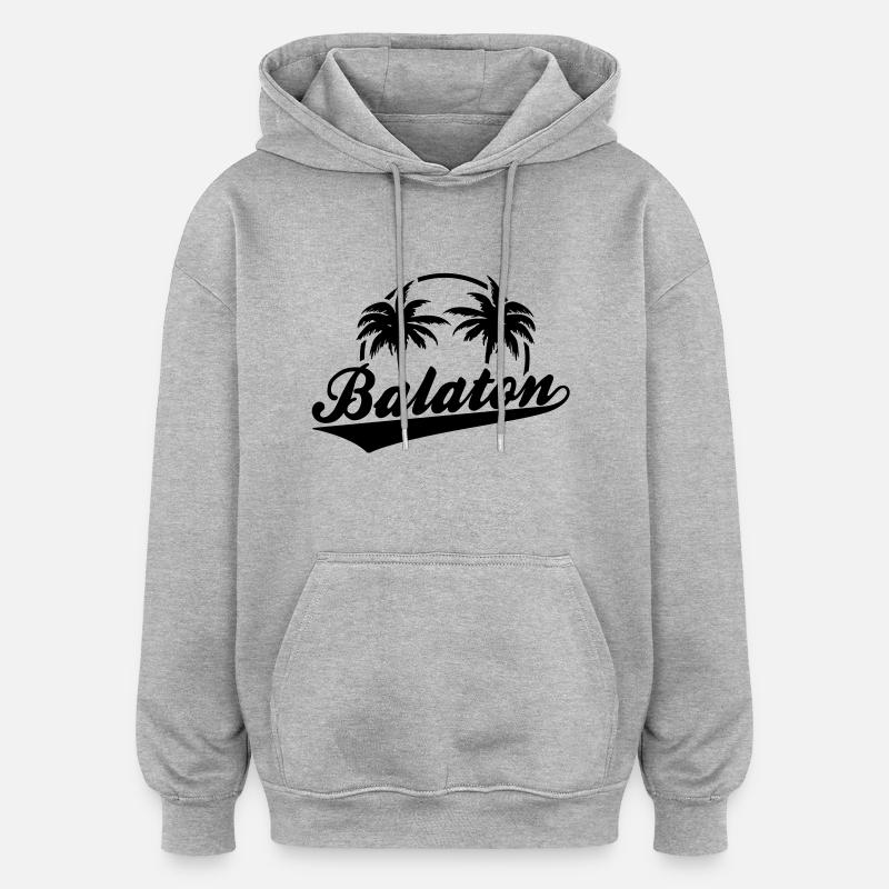 Balaton - Sweat à capuche oversize unisexe - gris chiné