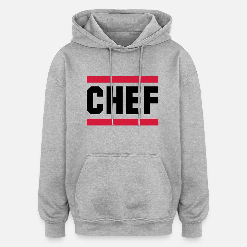 chef - Sweat à capuche oversize unisexe - gris chiné