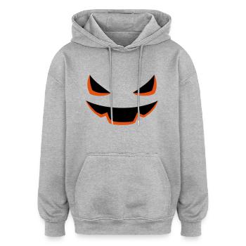 Pumpkin Face Halloween - Oversized Unisex Hoodie - heather grey - Front - Noah (186cm)