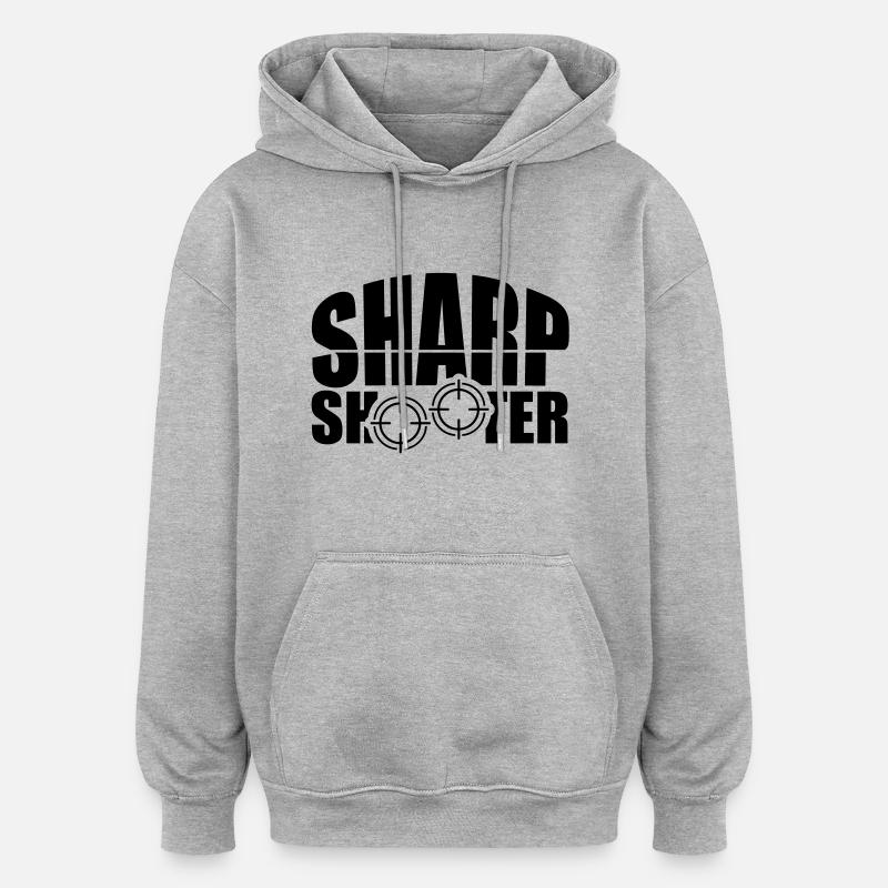 sharp_shooter_aq1 - Sweat à capuche oversize unisexe - gris chiné