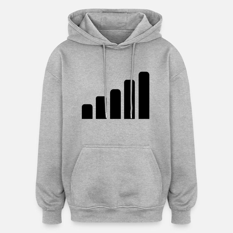 Telefon Empfang - Oversized Unisex Hoodie - Grau meliert