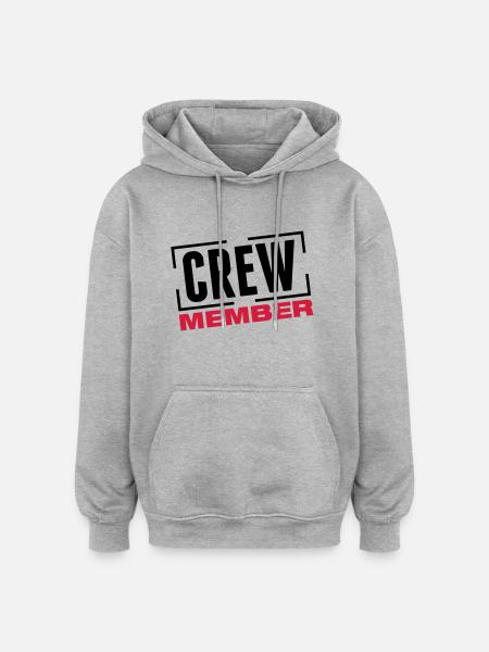 crew_member_design_bs2 - Sweat à capuche oversize unisexe - gris chiné