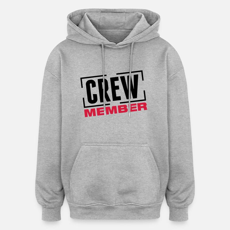crew_member_design_bs2 - Sweat à capuche oversize unisexe - gris chiné