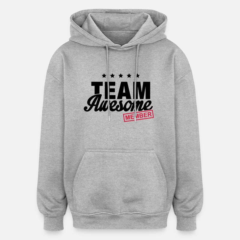 team_awesome_member_f2 - Sweat à capuche oversize unisexe - gris chiné