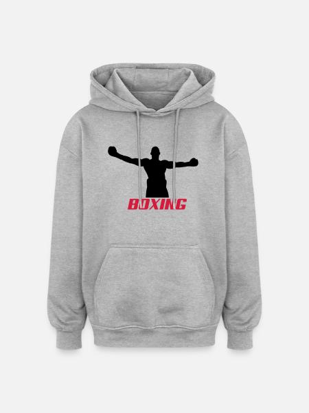 boxing2 - Oversized Unisex Hoodie - Grau meliert