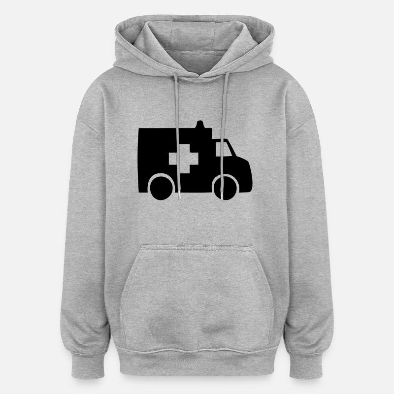 ambulance - Sweat à capuche oversize unisexe - gris chiné
